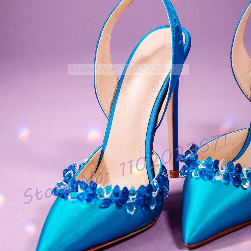 Blue Crystal Trim Elegant Sati - огляд і ціна Slip Dress Satin
