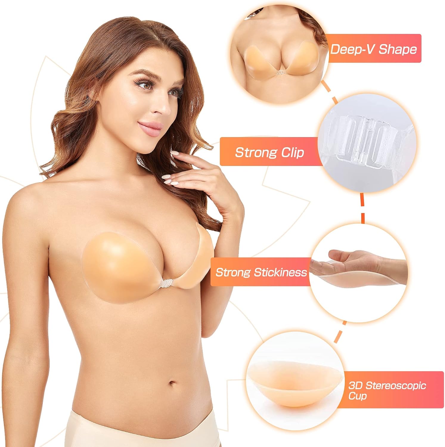 Push-Up Wire-Free Solid Silico - огляд і ціна Silicone Bra Adhesive